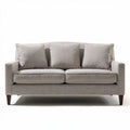 Lichtgrijze bank van stof met comfortabele kussens en houten poten 180 x 85 x 85cm
