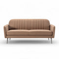 Bruin stoffen bank met metalen poten 200 x 85 x 75cm voor woonkamer