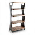 Open planken rek met handvatten en gestructureerde houten planken 80 x 40 x 160cm