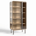 Houten vitrinekast met glazen deurtjes en legplanken 50 x 30 x 100cm