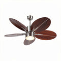 Vloerventilator met vier houten bladen en geïntegreerde LED verlichting 40 x 40 x 30cm