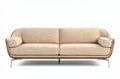 Linnen bank met houten frame en stalen poten 200 x 90 x 85cm